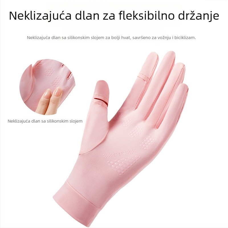 Ljetne rukavice za zaštitu od sunca za vanjsku vožnju biciklom i vožnju, UPF50+ UV zaštita, hlađenje Ice-Feel, flip-up dizajn