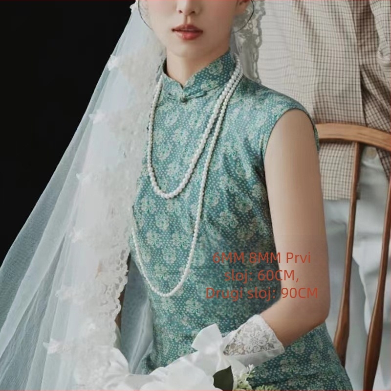 Dugi lanac za pulover od cinkove legure, geometrijski višeslojni dizajn za žene (stil vile)