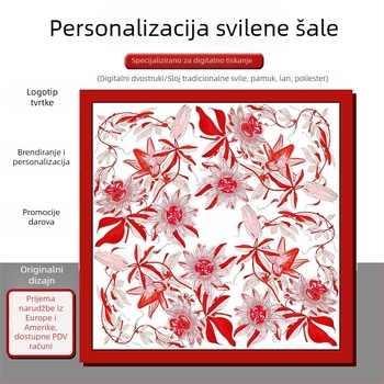 Prilagodljiv dvostrano digitalno otisnuti svileni šal, twill tkanina, kvadratni ručnik stil, ljeto 2021