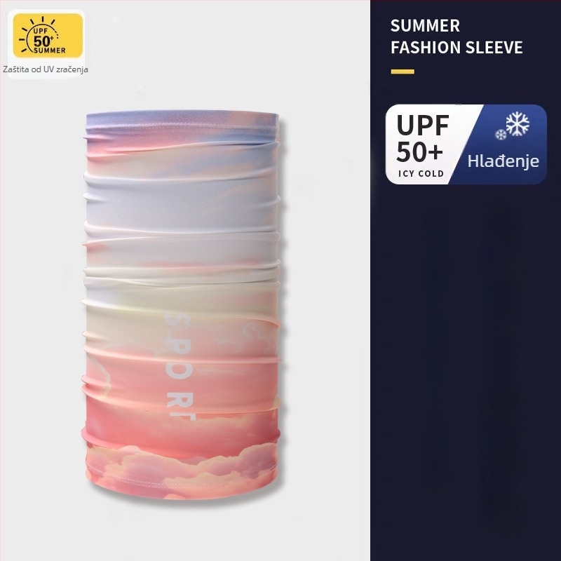 Ovratnik šal Ice Silk s UV zaštitom za vanjske sportove, ribolov i vožnju motocikla; polovični dizajn prekrivanja; Ice Silk materijal 81–95%, glavni poliester, spandex do 10%