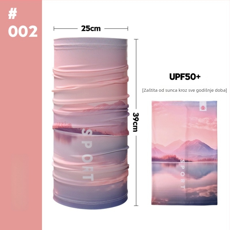 Ovratnik šal Ice Silk s UV zaštitom za vanjske sportove, ribolov i vožnju motocikla; polovični dizajn prekrivanja; Ice Silk materijal 81–95%, glavni poliester, spandex do 10%