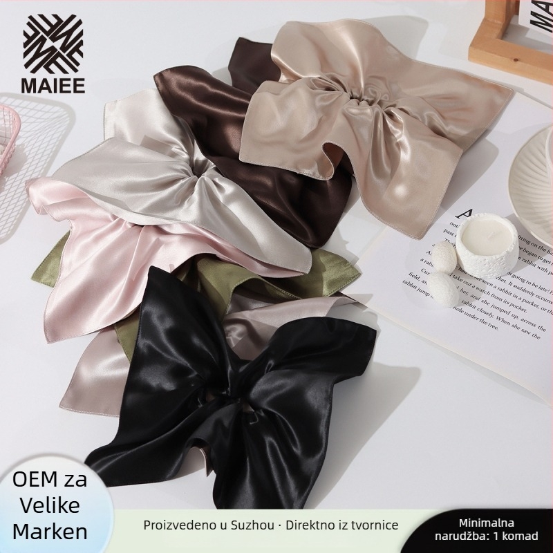 Dvoslojna svilena gumica za kosu, 22 mm široka, 100% mulberry svila, ručna izrada, kineski stil dizajna vjetrenjače