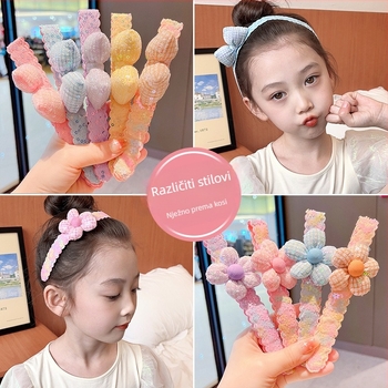 Dječja čelenka s mašnicom - tkanina, crtani stil, dizajn mašnice, ametistni kristal