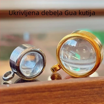 Ogrlica s okruglim privjeskom od nehrđajućeg čelika, konveksna površina, elektroplatiranje, svestran stil