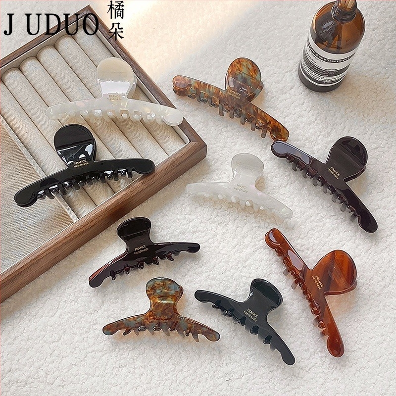 Kuka za kosu od octene kiseline — ručno izrađeni grip klip, Maillard šumski stil za žene