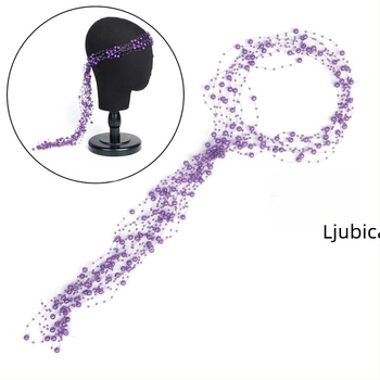 Traka za kosu s perlama, ručno izrađena, kineski stil, ručno pletena, ljeto 2025