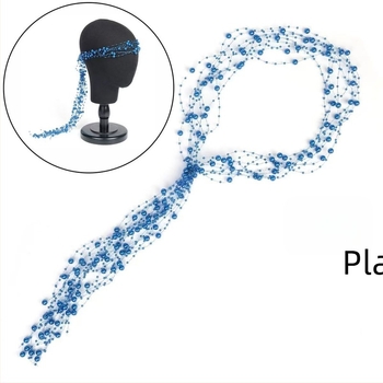 Traka za kosu s perlama, ručno izrađena, kineski stil, ručno pletena, ljeto 2025