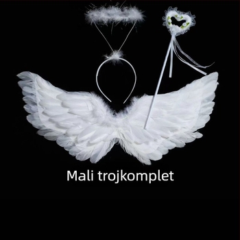 Anđeoska krila za leđa – dječji cosplay rekvizit, ručno izrađeno od perja