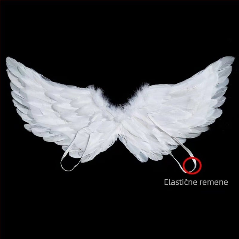 Anđeoska krila za leđa – dječji cosplay rekvizit, ručno izrađeno od perja