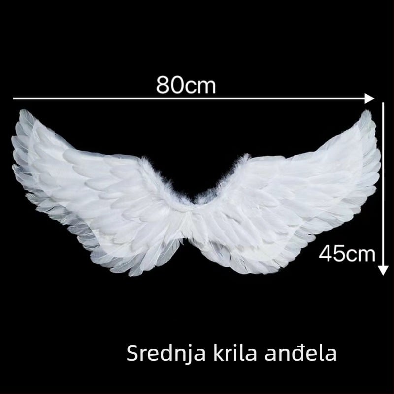 Anđeoska krila za leđa – dječji cosplay rekvizit, ručno izrađeno od perja