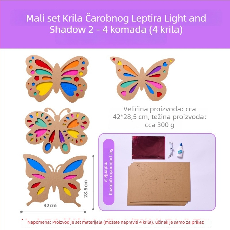 DIY set za krila leptira za djecu — papirni materijal, uzrast 4–6 godina
