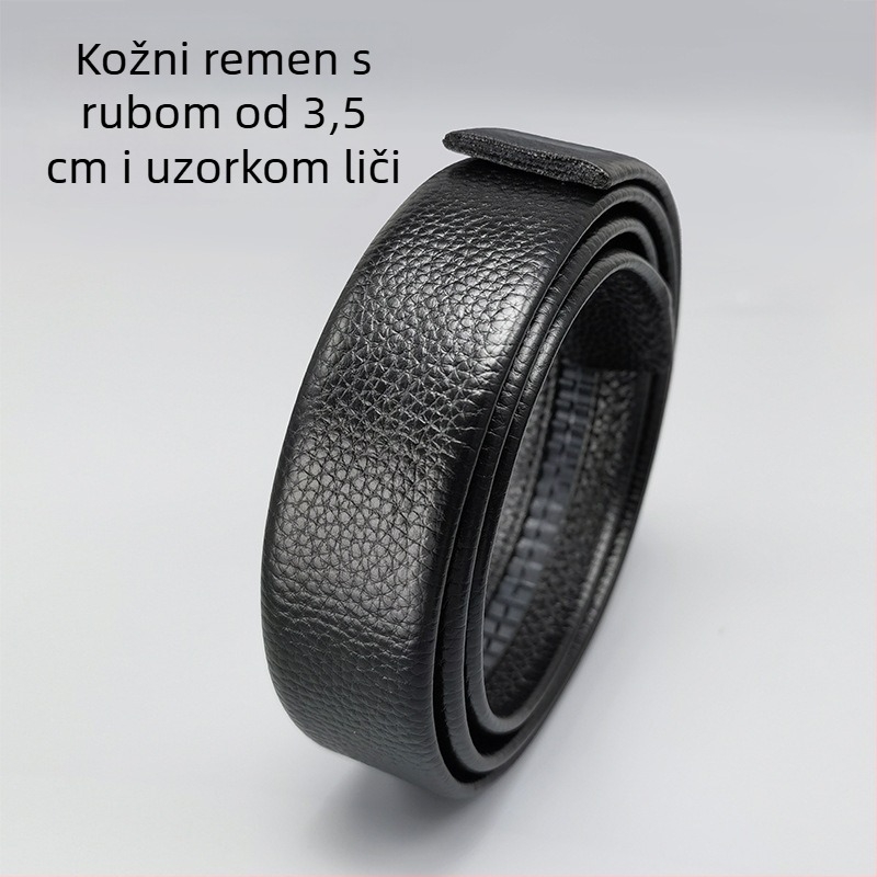 Dvostrani pojas od prve slojevne teleće kože s automatskom kopčom, reljefna obrada, širina 3 cm