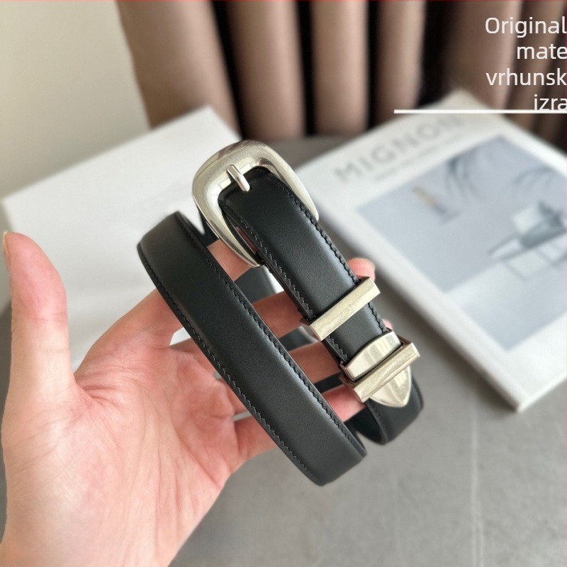 Kožni kaiš s kopčom na pin, širina 2-4 cm, univerzalni stil, jednostavno, lagani luksuz