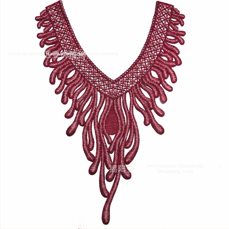 Chuanghao vez: vodotopna aplika za ovratnik s oblikom feniksova repa, za žensku odjeću