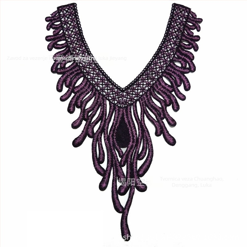 Chuanghao vez: vodotopna aplika za ovratnik s oblikom feniksova repa, za žensku odjeću