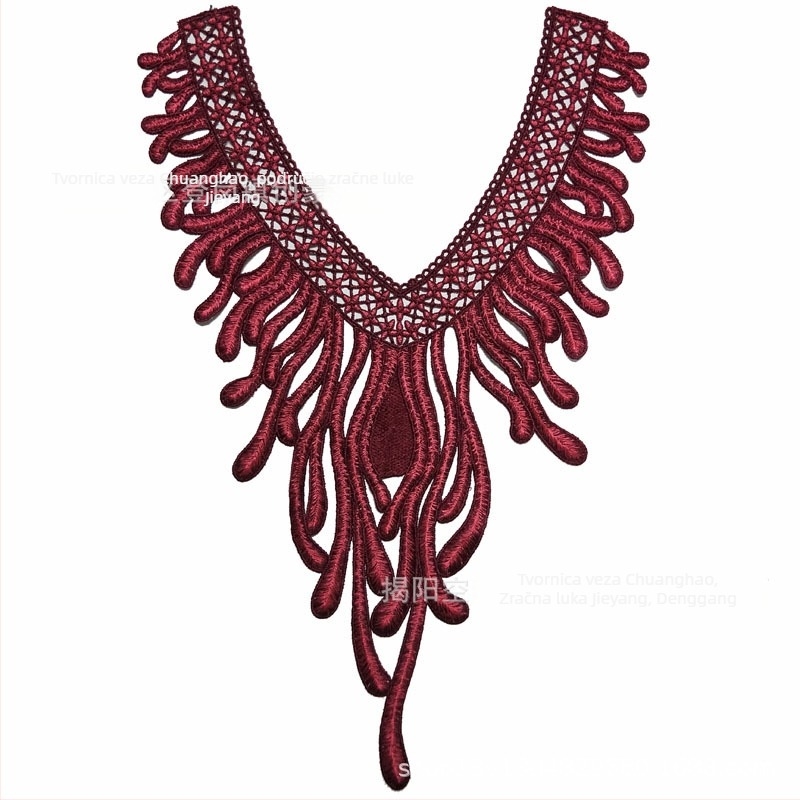 Chuanghao vez: vodotopna aplika za ovratnik s oblikom feniksova repa, za žensku odjeću