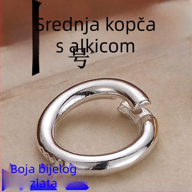 S925 sterling srebro – otvorena kopča s kružnim privjeskom za narukvicu i ogrlicu – DIY dodaci