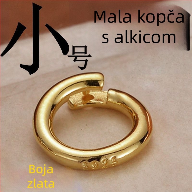 S925 sterling srebro – otvorena kopča s kružnim privjeskom za narukvicu i ogrlicu – DIY dodaci