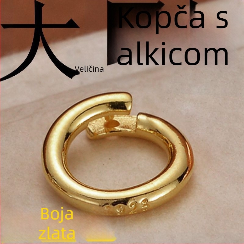 S925 sterling srebro – otvorena kopča s kružnim privjeskom za narukvicu i ogrlicu – DIY dodaci