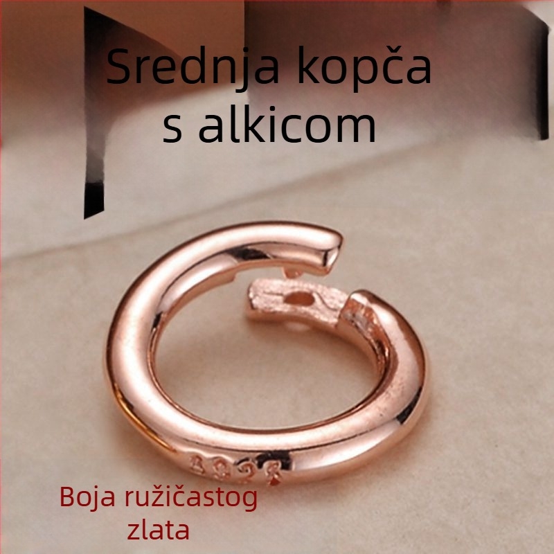 S925 sterling srebro – otvorena kopča s kružnim privjeskom za narukvicu i ogrlicu – DIY dodaci