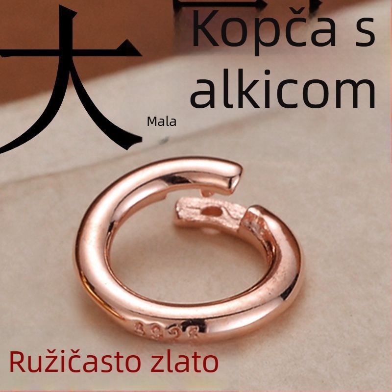S925 sterling srebro – otvorena kopča s kružnim privjeskom za narukvicu i ogrlicu – DIY dodaci