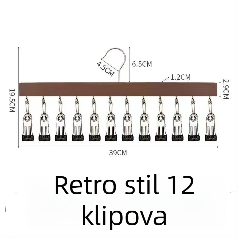Drvene klipse za pohranu – 10 ili 12 klipova, za donje rublje, čarape i odjeću, moderni minimalistički dizajn