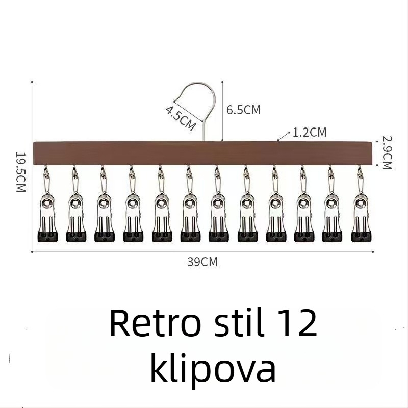 Drvene klipse za pohranu – 10 ili 12 klipova, za donje rublje, čarape i odjeću, moderni minimalistički dizajn