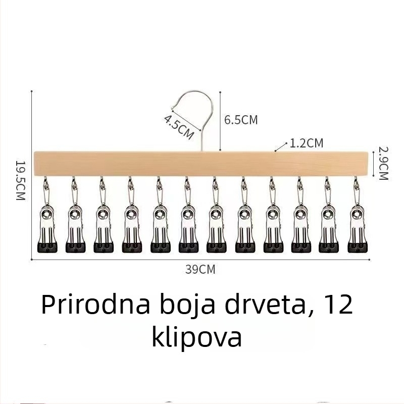 Drvene klipse za pohranu – 10 ili 12 klipova, za donje rublje, čarape i odjeću, moderni minimalistički dizajn