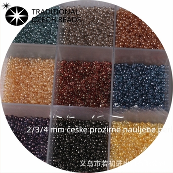 Prozirne staklene rižaste perle s uljnim premazom, 2/3/4 mm, za DIY nakit – perle za narukvicu i ogrlicu