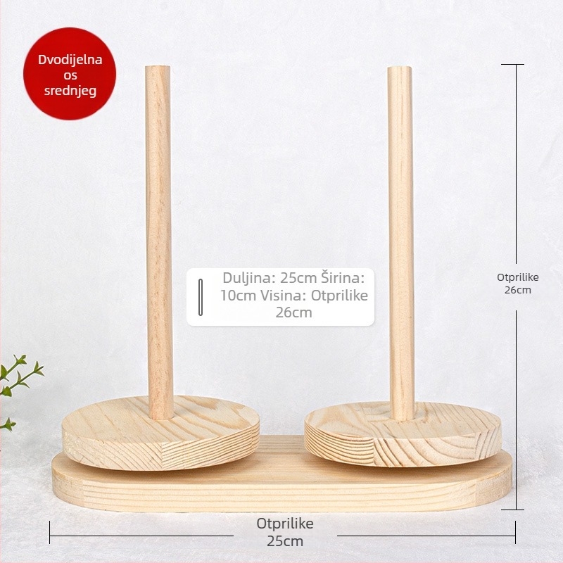 Navijač vune s rotirajućim drvenim okvirom – ručno izrađeno, minimalistički stil, nije uvoz