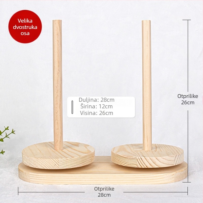 Navijač vune s rotirajućim drvenim okvirom – ručno izrađeno, minimalistički stil, nije uvoz