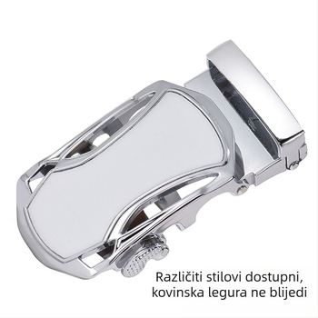 Muški kaiš s automatskom kopčom, kopča od cinkovog legura, pravokutni oblik kopče, ležerni stil, pogodan za poslovne prilike