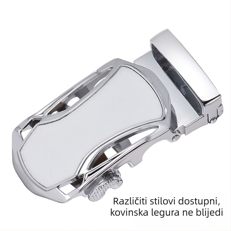 Muški kaiš s automatskom kopčom, kopča od cinkovog legura, pravokutni oblik kopče, ležerni stil, pogodan za poslovne prilike