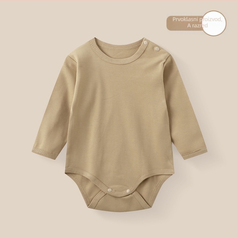 Novorođeno unisex pamuk romper, dugi rukavi, preko glave, 100% pamuk