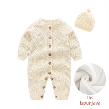 Bebi kombinezon od 100% pamuka, fleece podstava, dugi rukavi, prednje kopče