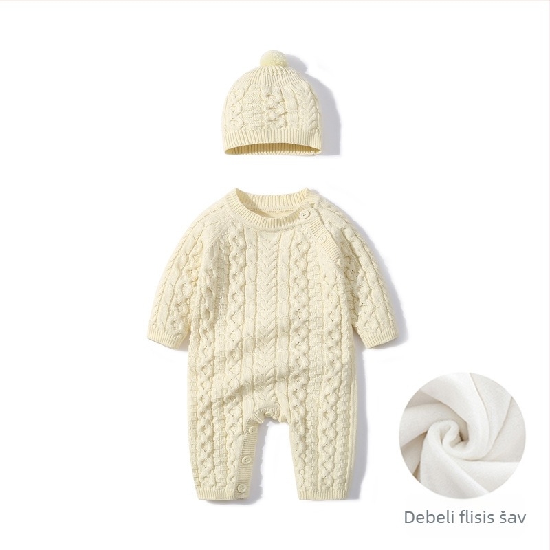 Bebi kombinezon od 100% pamuka, fleece podstava, dugi rukavi, prednje kopče