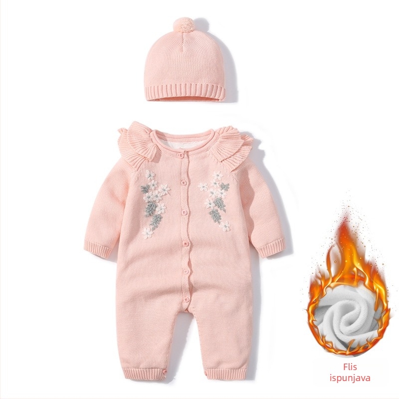 Bebi kombinezon od 100% pamuka, fleece podstava, dugi rukavi, prednje kopče