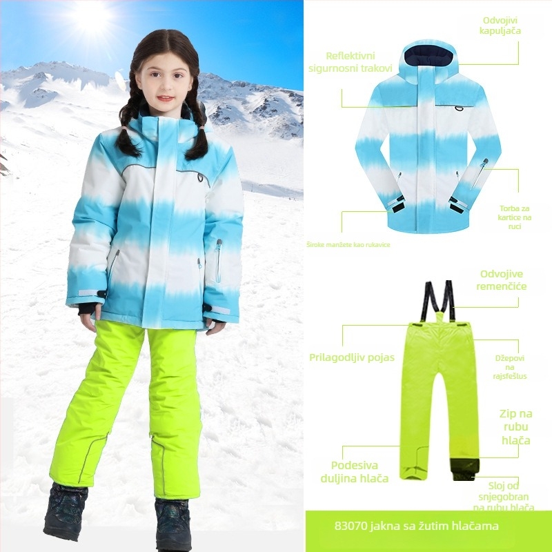 Dječji skijaški komplet za djevojčice: poliester tkanina, podstava od jagnjeće vune, punilo Space Cotton