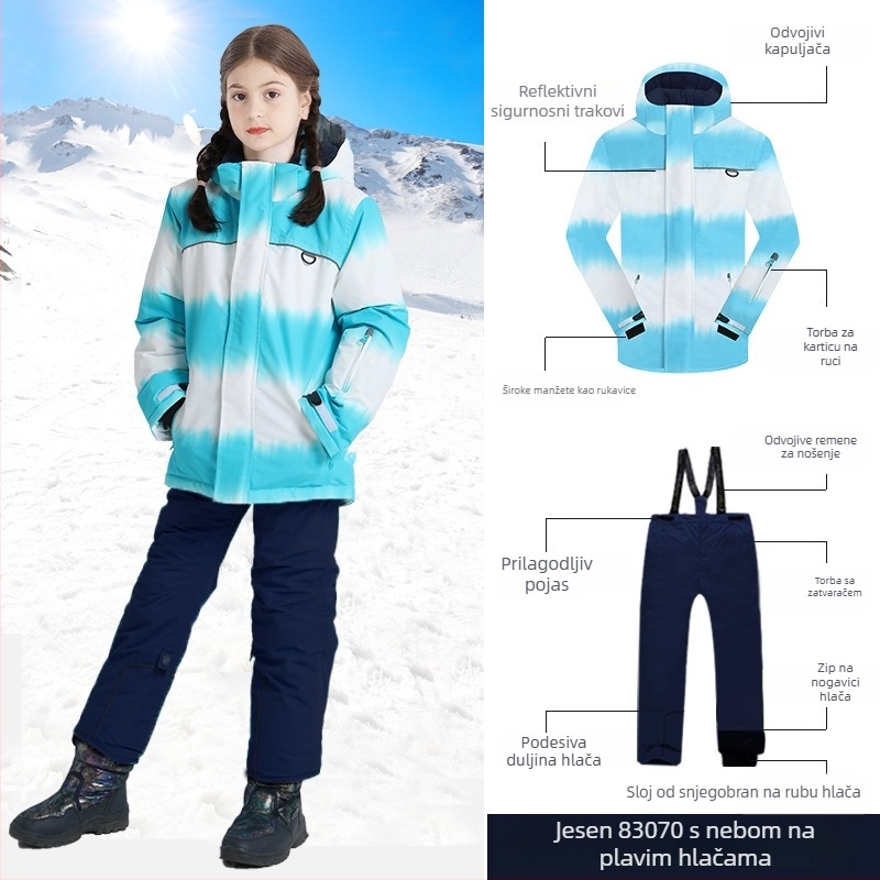 Dječji skijaški komplet za djevojčice: poliester tkanina, podstava od jagnjeće vune, punilo Space Cotton