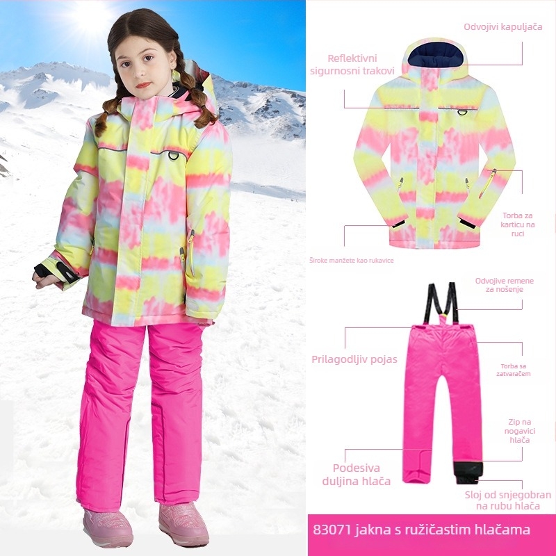 Dječji skijaški komplet za djevojčice: poliester tkanina, podstava od jagnjeće vune, punilo Space Cotton