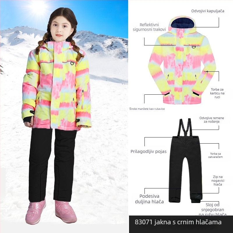 Dječji skijaški komplet za djevojčice: poliester tkanina, podstava od jagnjeće vune, punilo Space Cotton