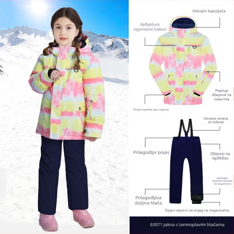 Dječji skijaški komplet za djevojčice: poliester tkanina, podstava od jagnjeće vune, punilo Space Cotton