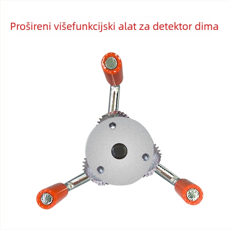 Hudun alat za demontažu od aluminijske legure za detektore dima i senzore temperature; set od 6 komada; kompatibilan s različitim markama senzora dima i temperature; alati za demontažu