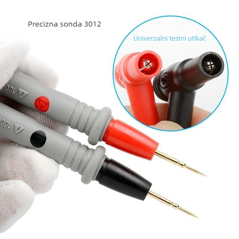 Testni vod za multimetar s izuzetno oštrim vrhom, digitalni prikaz, zlatni premaz, 1000V, 10A, 20A