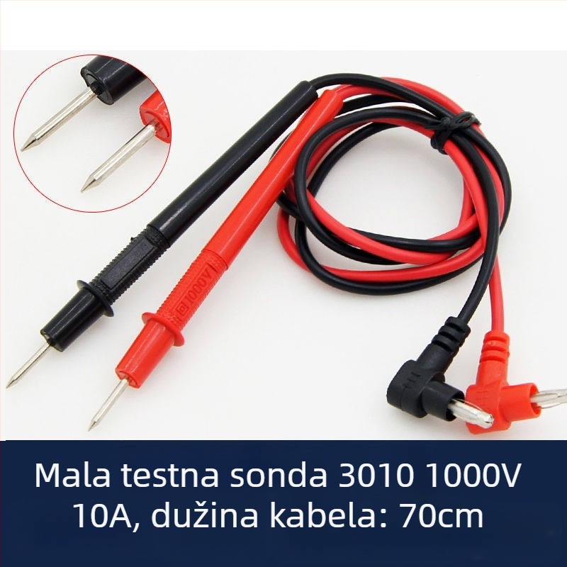 Testni vod za multimetar s izuzetno oštrim vrhom, digitalni prikaz, zlatni premaz, 1000V, 10A, 20A