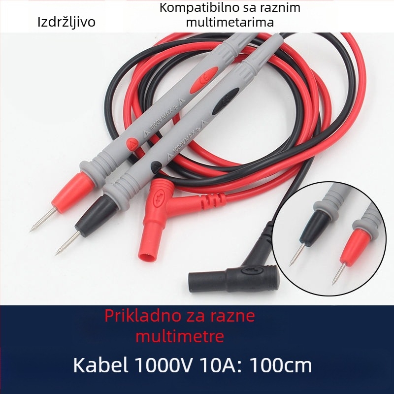 Testni vod za multimetar s izuzetno oštrim vrhom, digitalni prikaz, zlatni premaz, 1000V, 10A, 20A