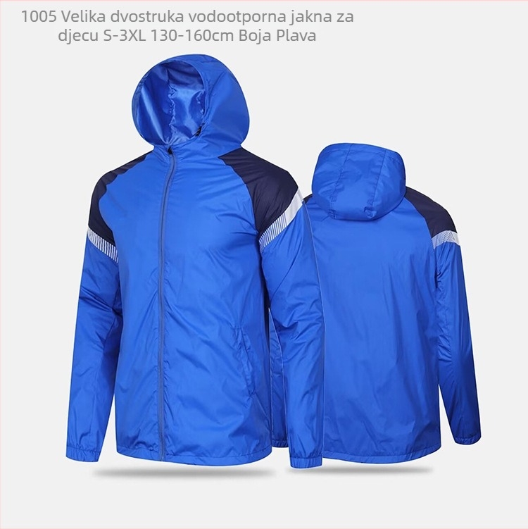 Dječja windbreaker jakna za nogomet s kapuljom, unisex, vanjska jakna od najlona za outdoor treninge (zima–proljeće–jesen)