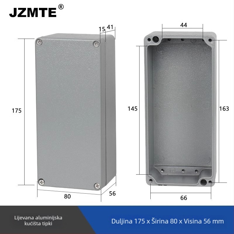 Lijevna aluminijska vanjska vodootporna kutija za terminale, 440V ili više, JZMTE, uvoz