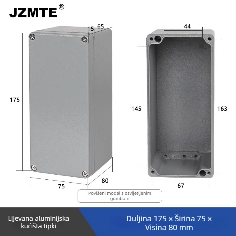 Lijevna aluminijska vanjska vodootporna kutija za terminale, 440V ili više, JZMTE, uvoz
