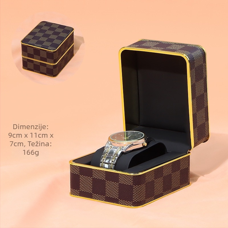 PU kožna kutija za satove, PS model, kutija za poklon i nakit, elektroplatirani završni sloj